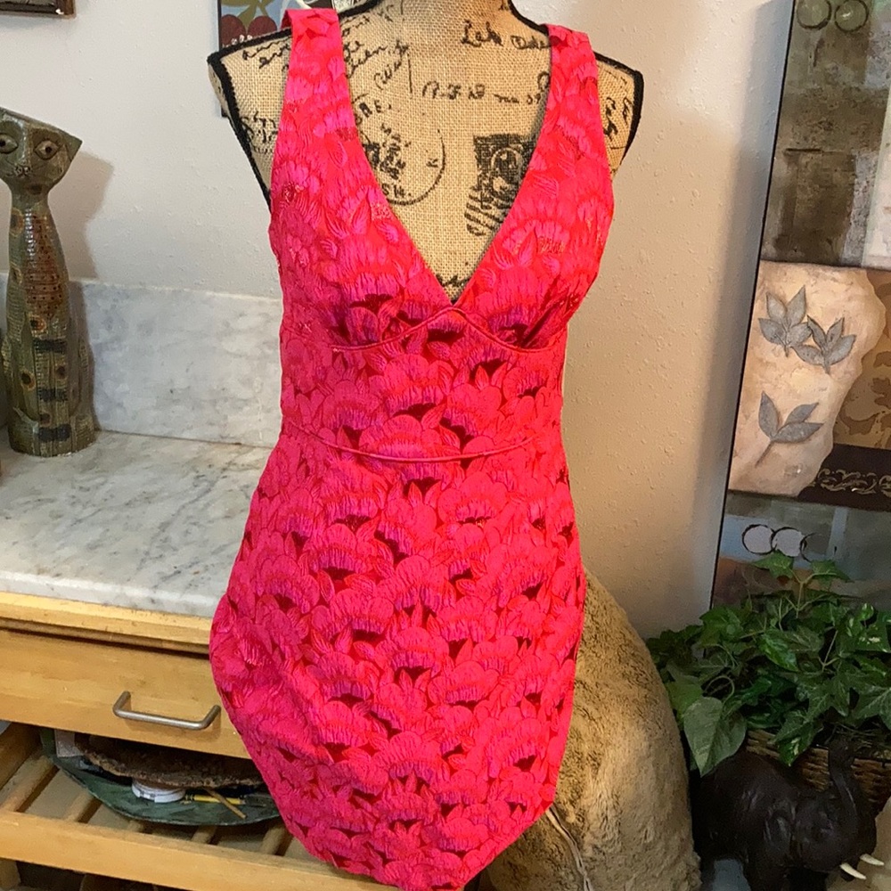 Tina Turk Vibrant Pink Backless Dress